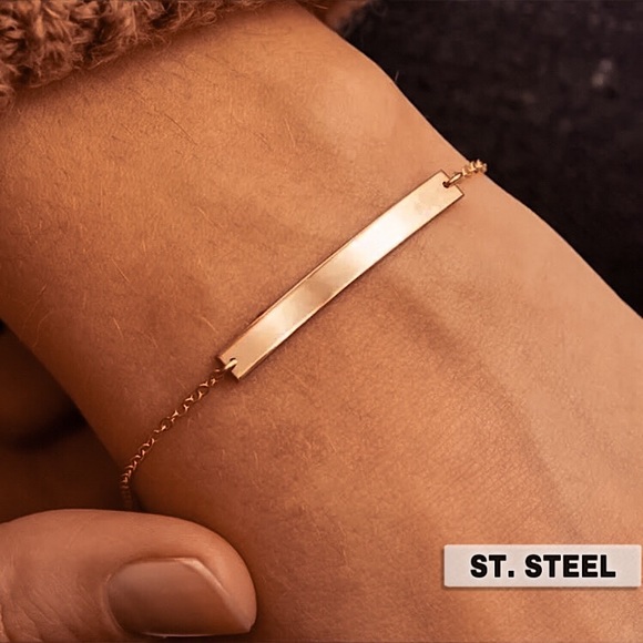 🔵𝟲𝟱%𝗢𝗙𝗙 𝗯𝘂𝗻𝗱𝗹𝗲𝘀 𝟯+🔵 NEW Wide Bar Stainless Steel Bracelet - Picture 1 of 14